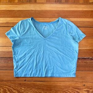 NWOT wild fable blue v-neck blue crop top size XXL